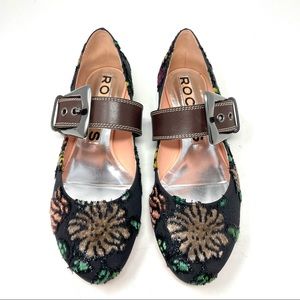 ROCHAS brocade style Mary Jane flats, made in Italy, size 41, NWOT